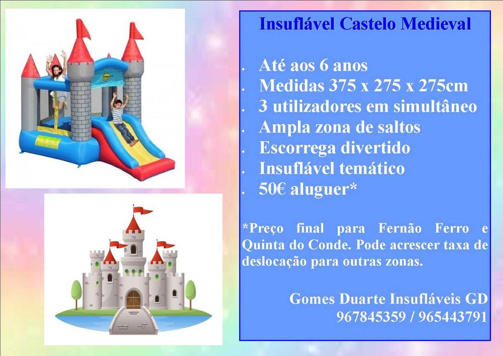 Aluguer de insufláveis LOW COST Festas aniversário