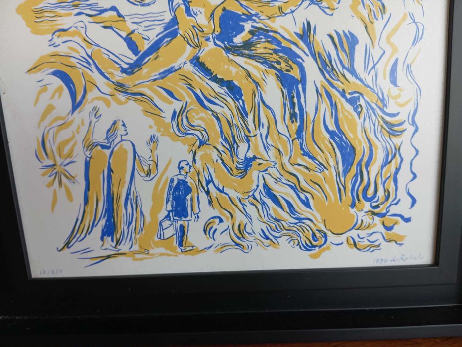 Azulejo serigrafado, numerado (12 de 250) e emoldurado da pintora Lurdes Robalo