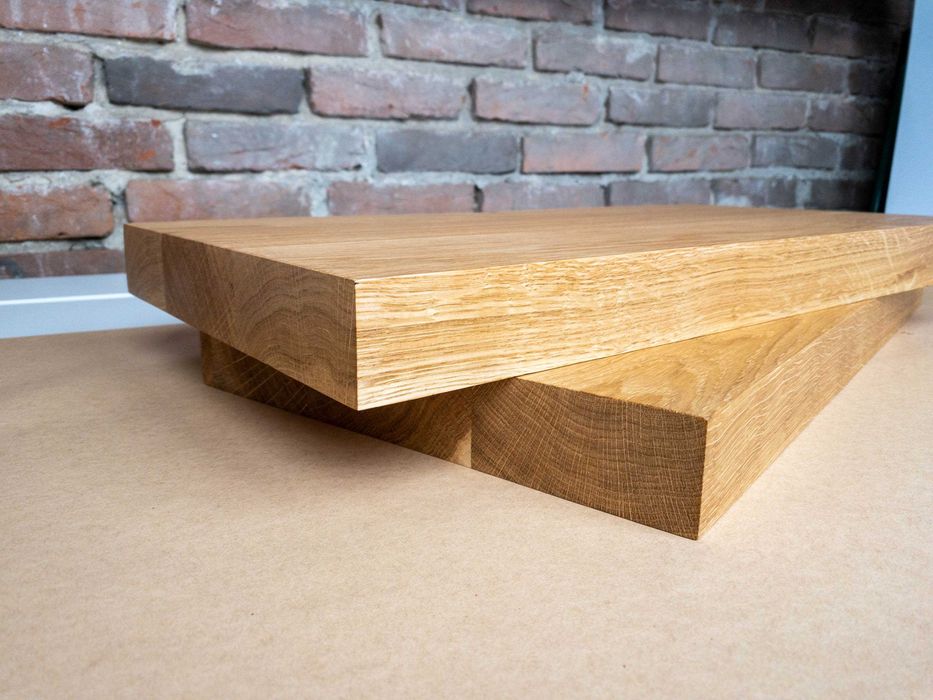 Półka dębowa, lity dąb 4 cm grubości