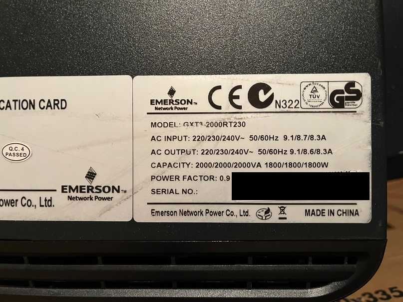 UPS Liebert GXT3-2000RT230, інвертор, 1.8 кВт, БПЖ, ИБП