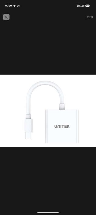 Adapter Unitek mini displayport do DVI