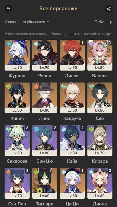 Продам аккаунт Genshin Impact 55 ранг сервер Европа