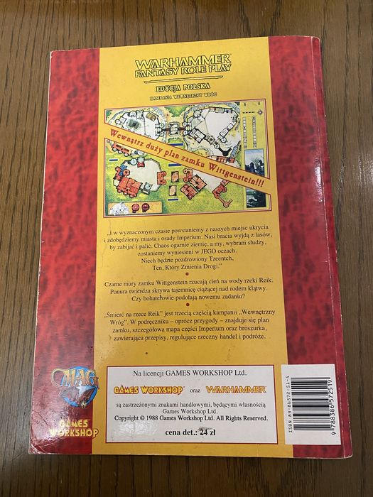 Warhammer fantasy role play Śmierć na rzece Reik RPG MAG 1996 ed. 1