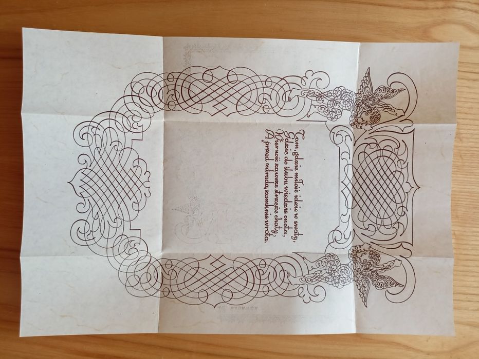 Unikatowy telegram ślubny lata 80 XX w.