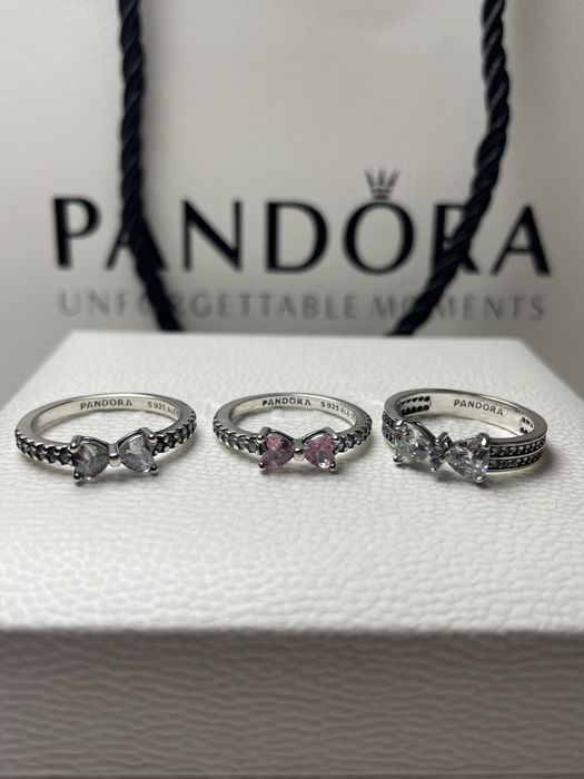 ЗНИЖКА Каблучка Pandora стиль | Рожевий бантик | Кольцо пандора