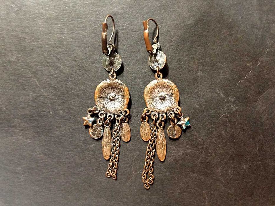 Brincos Azuis Com Pingentes