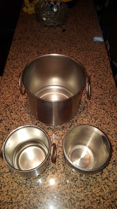 Baldes para gelo em inox - Suporte pé alto inox com frapé grande - Cestos para o pão
