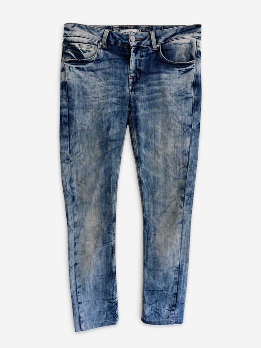 Calças de Ganga Karen Millen Skinny Azul Claro Stretch Tamanho 38