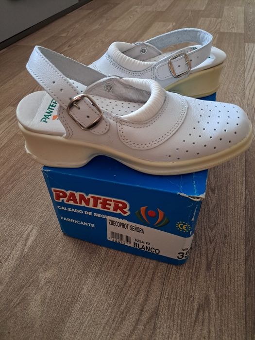 Chodaki klapki ochronne medyczne Panter skóra