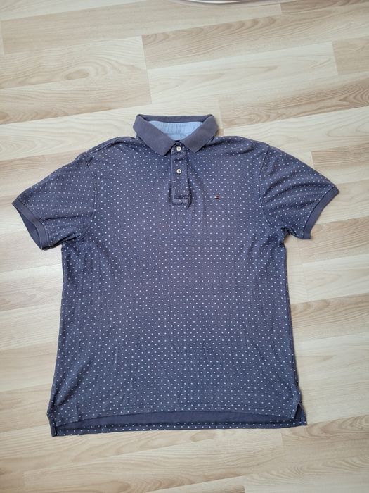 Bluzka polo XL męska Tommy Hilfiger t-shirt męski błękitna niebieska