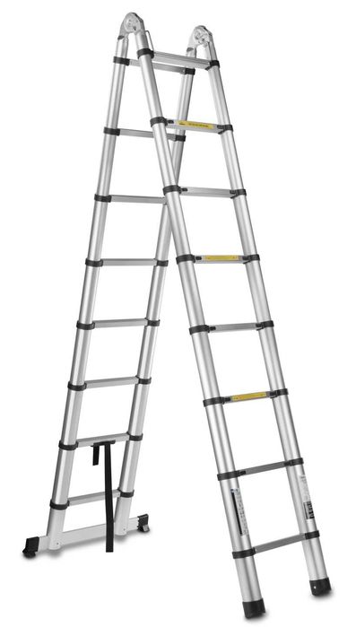 Escada telescópica dobrável de 12 degraus - 3,80 metros 150 kilos