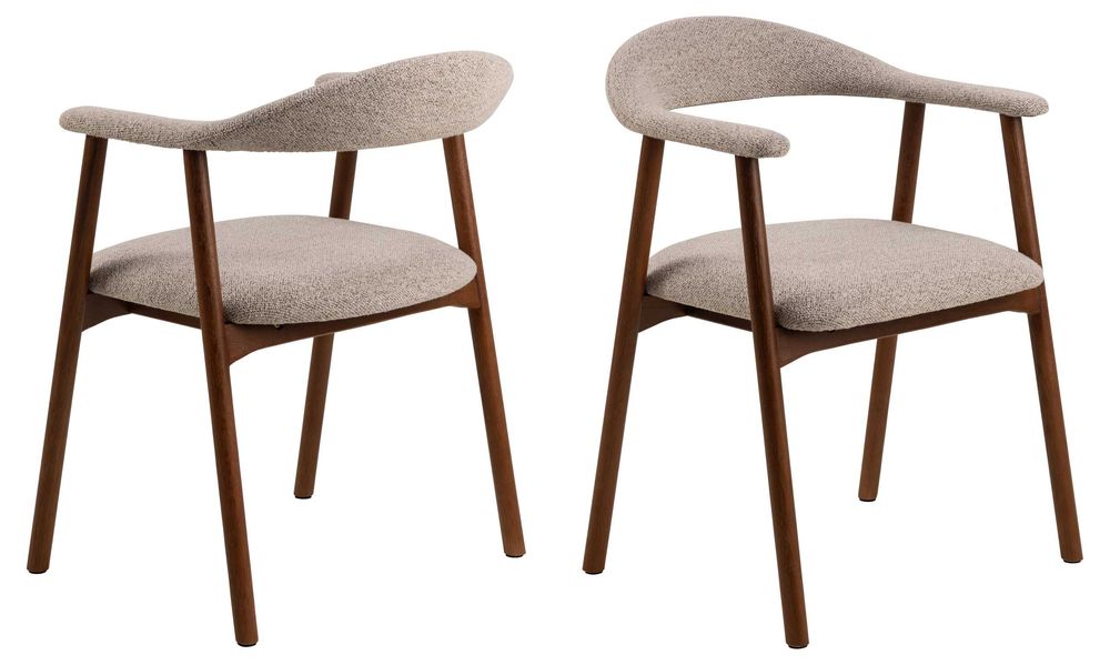 ADELE Beż stelaż orzech KRZESŁO DREWNIANE BOUCLÉ do salonu kuchni