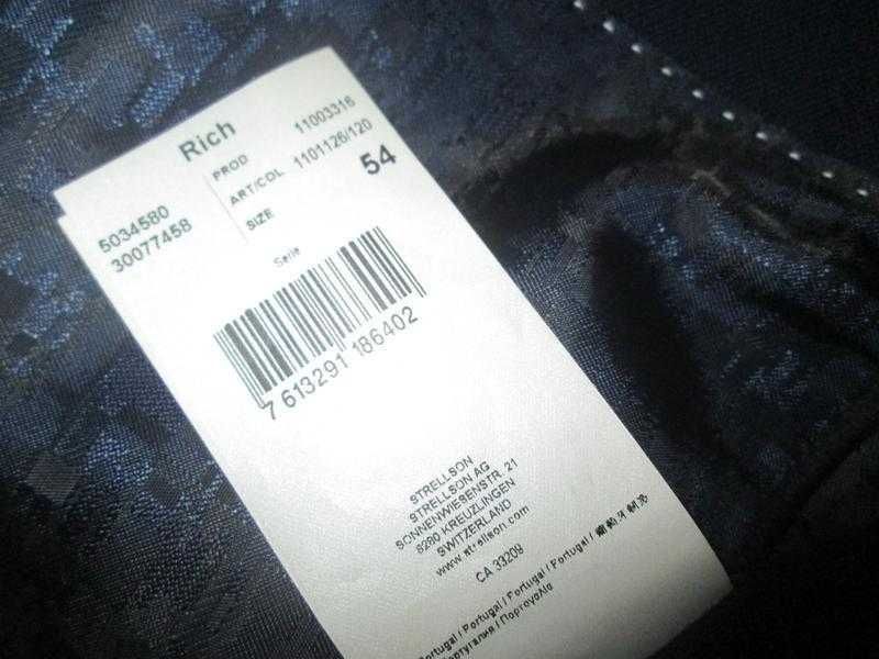 Чоловічий піджак синій блейзер Strellson р. 54