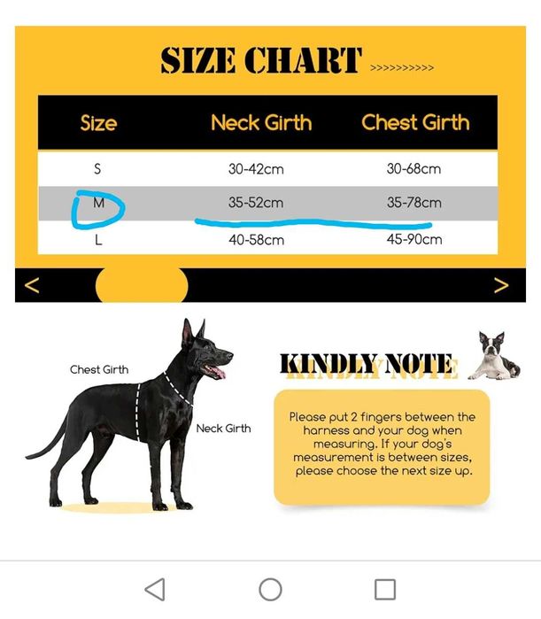 Vendo arnés para cão tamanho M