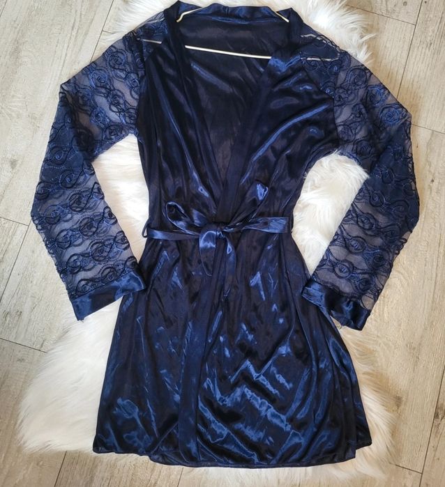 Przepiękny szalfrok damski S/M Yanni seksowny szlafroczek cienki szlaf
