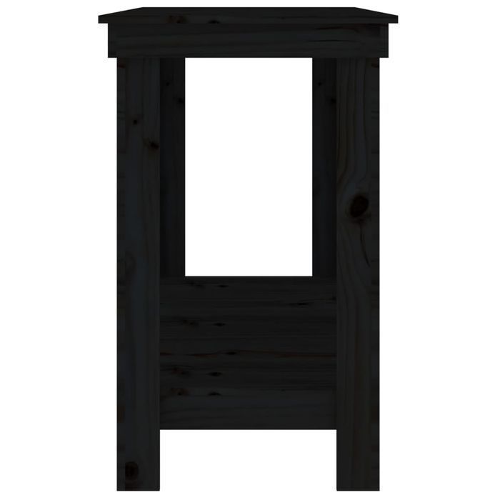 Vidaxl Stół Roboczy, Czarny, 140X50X80 Cm, Lite Drewno Sosnowe