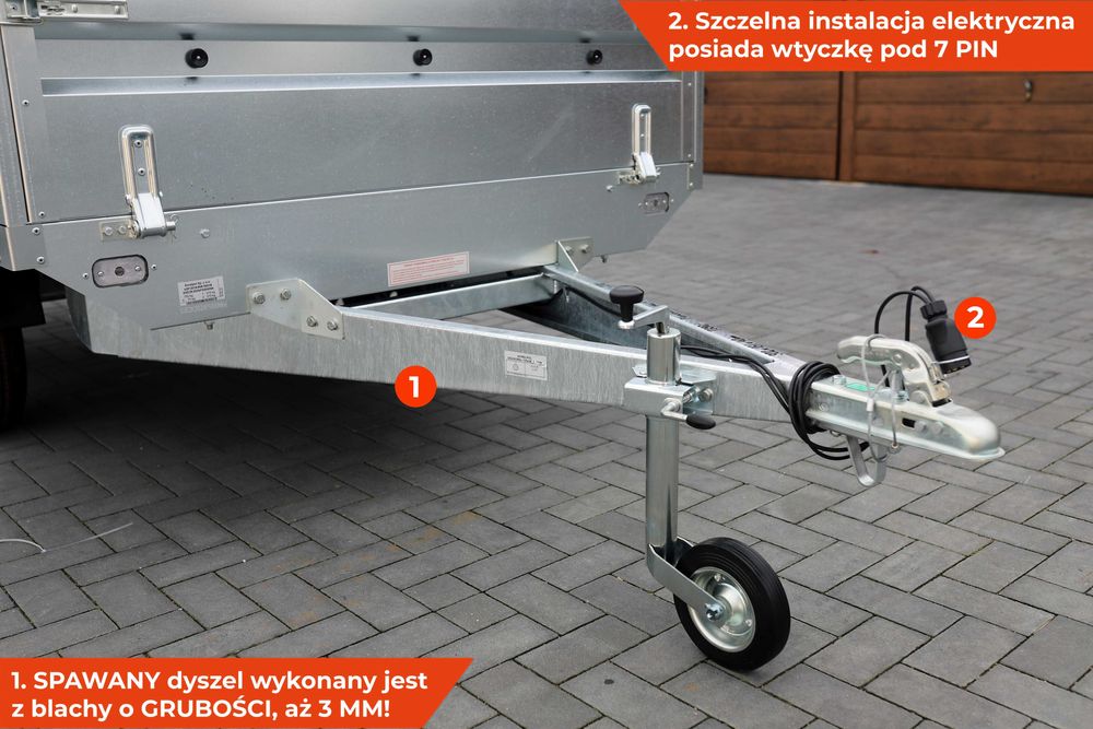 Przyczepka samochodowa 302 x 151 x 40 NEPTUN N7-302 2 KPS z NADSTAWKĄ