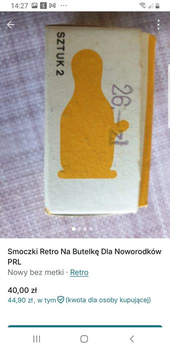 Smoczki Retro Na Butelkę Dla Noworodków PRL