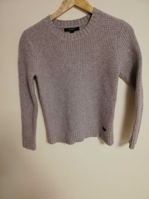 sweter wełniany Gant XS S 36 100% wełna szary
