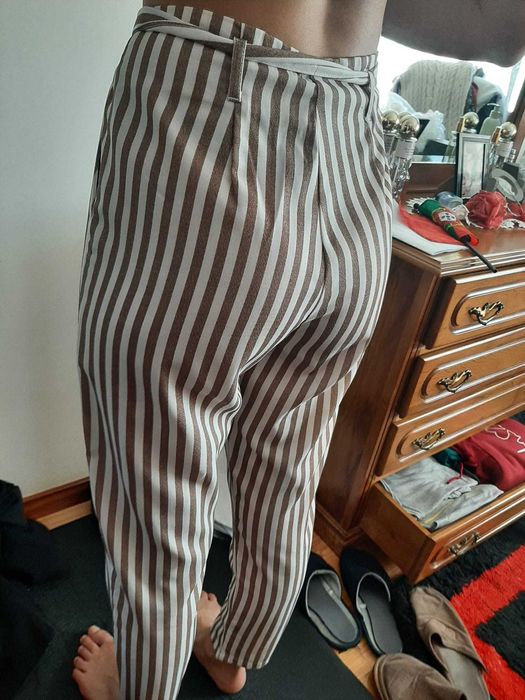 Calças de apertar com laço, clássicas e elegantes