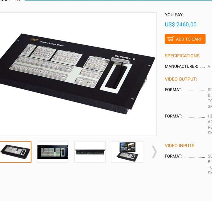 Відеомікшер Odissey 4 HD. 
8 SDI HD входів.