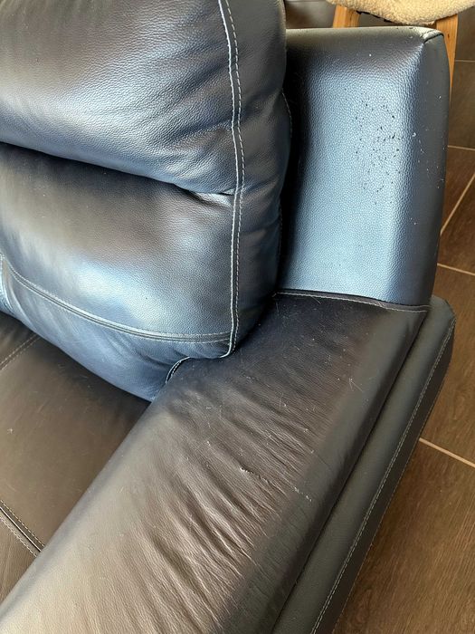 Black Leather Sofa – Good Condition