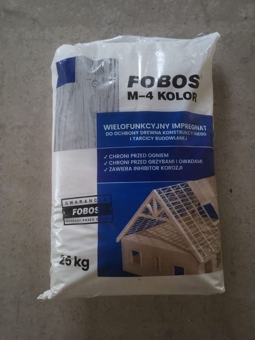 Fobos m-4 kolor 25kg wielofunkcyjny impregnat do ochrony drewna konstrukcyjnego i tarcicy budowlanej