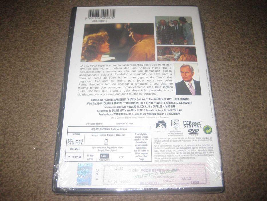 DVD "O Céu Pode Esperar" com Warren Beatty/Selado!64739149883523121
