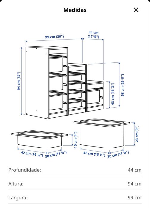 Movel de arrumação com caixas