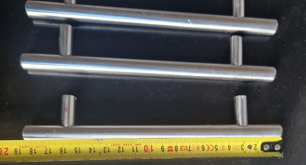 Puxadores em inox medidas nas fotos