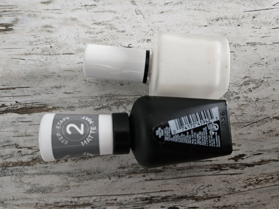 INGLOT Nail Whitener+Sally Hansen Matte Top/baza+żelowy top