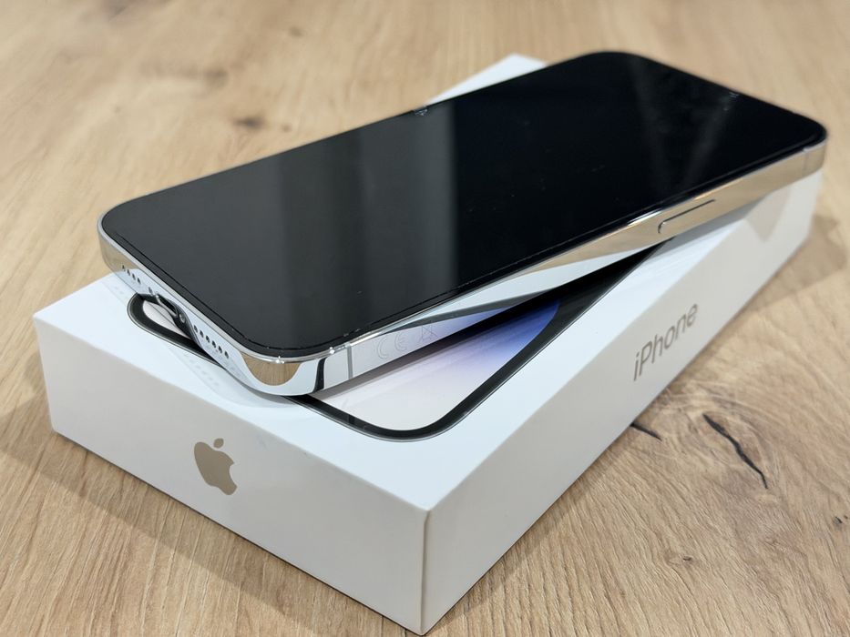 Apple iPhone 14 Pro Max 128gb srebrny, ideał,  bat. 86%, jak nowy