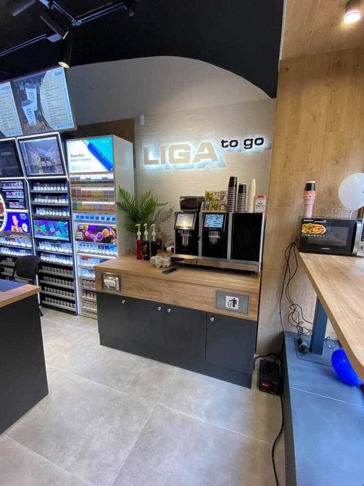 Стелажі, касові бокси, прикасова зона, кавомодулі, холодильники