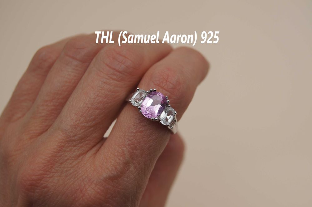 Каблучка вінтаж thl (samuel aaron) 925 рожевий топаз кубічний цирконій