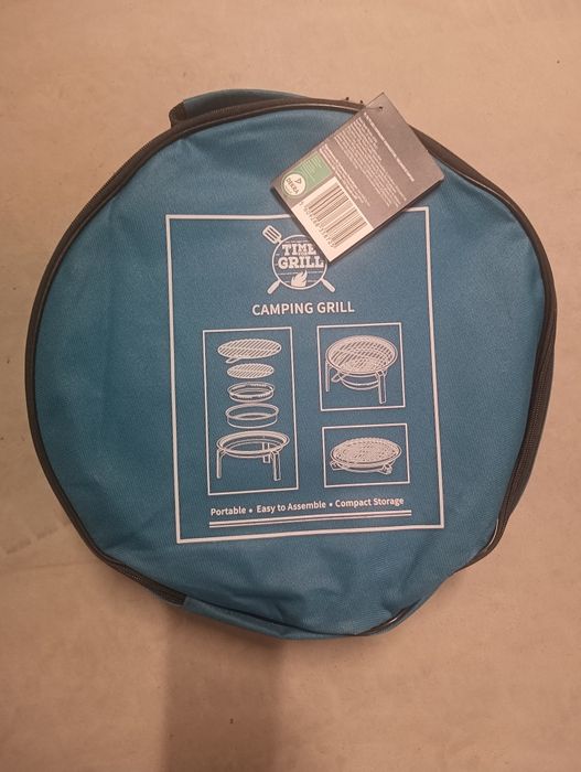 Kempingowy grill węglowy ( camper, wycieczka, piknik) z pokrowcem