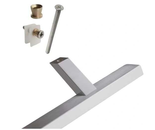 Pochwyt, antaba do furtki dwustronny prostokątna 45° Inox - 304 satyna