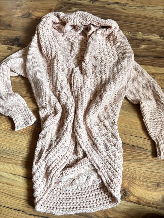 Ciepły kardigan,długi sweter