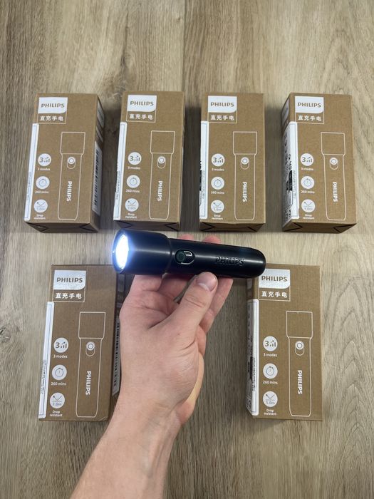 •КРАЩА ЦІНА•Акумуляторний ліхтарик Philips - 12 год. роботи