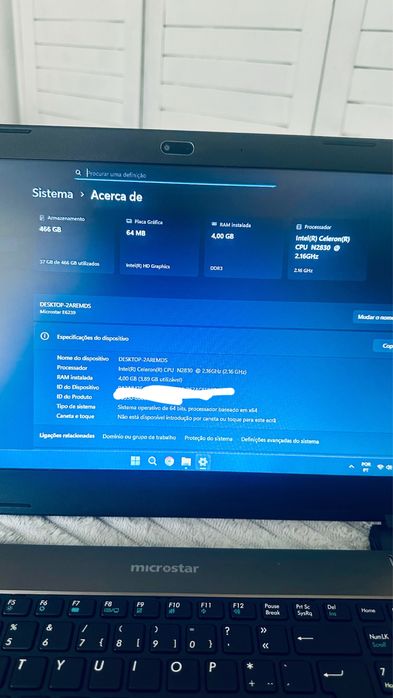 Vendo portátil Microstar