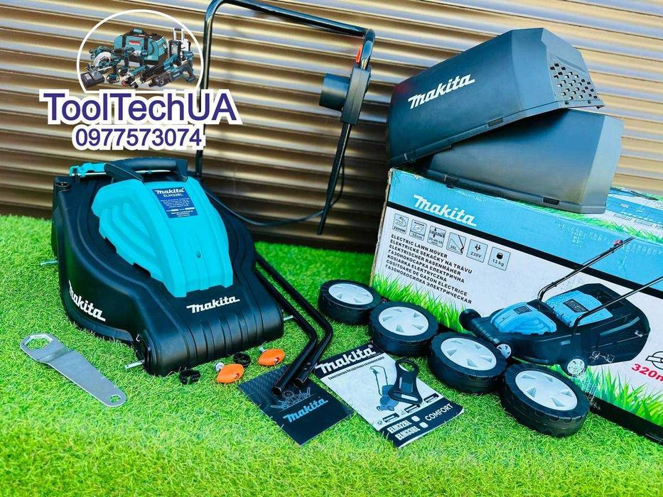 Безщіткова Газонокосарка Makita ELM32BL Електрична Для газону Траворіз