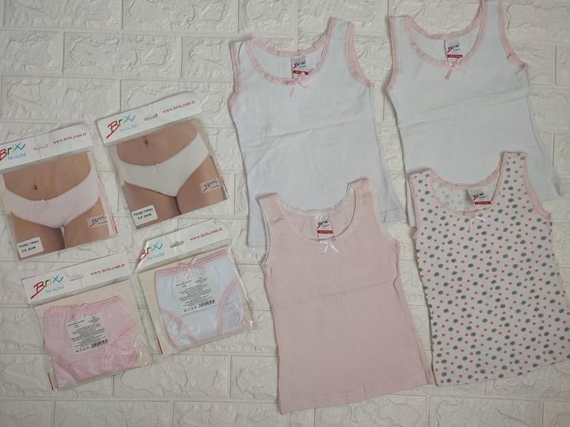 Комплект детского белья Турция: майка и трусы для девочки 3-5 лет