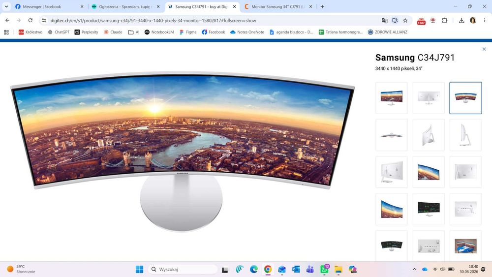 Monitor Samsung C34J791 - zepsuty! PŁACISZ, ILE CHCESZ