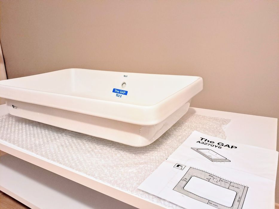 Nowy komplet: umywalka Roca Gap Square 60 cm z baterią stojącą Omnires