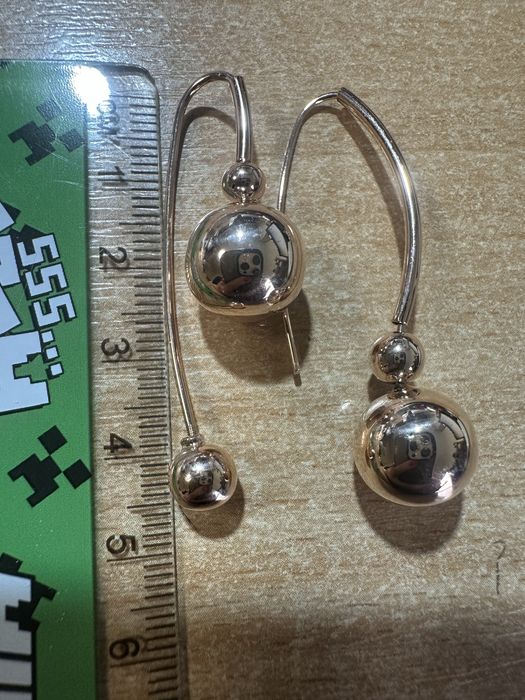 Сережки, золото 585 проби 4.75;5.55г