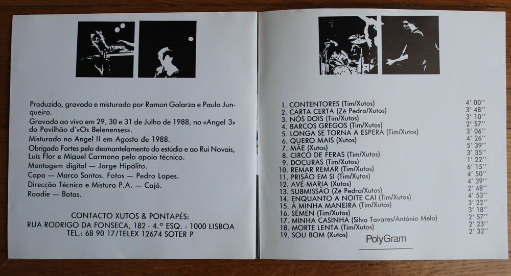 CD "Xutos ao Vivo" - Xutos & Pontapés