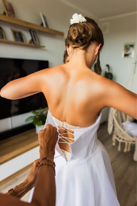 Suknia ślubna 38/40 gorsetowa, gorset kryty