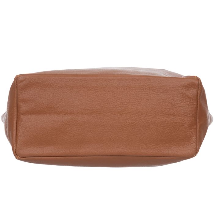 VERA PELLE torebka damska skórzana shopper z rzemykami V501 camel