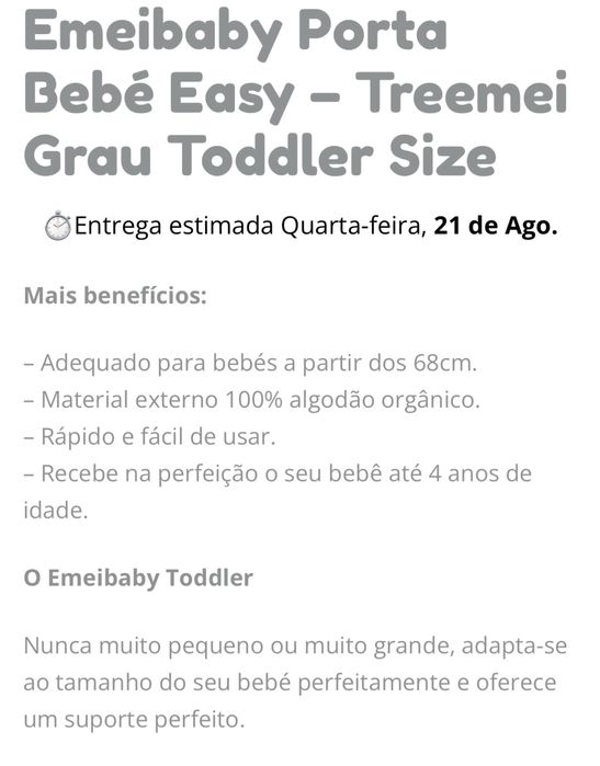 Porta bebés marsupio emei baby toddler tipo ergobaby manduka