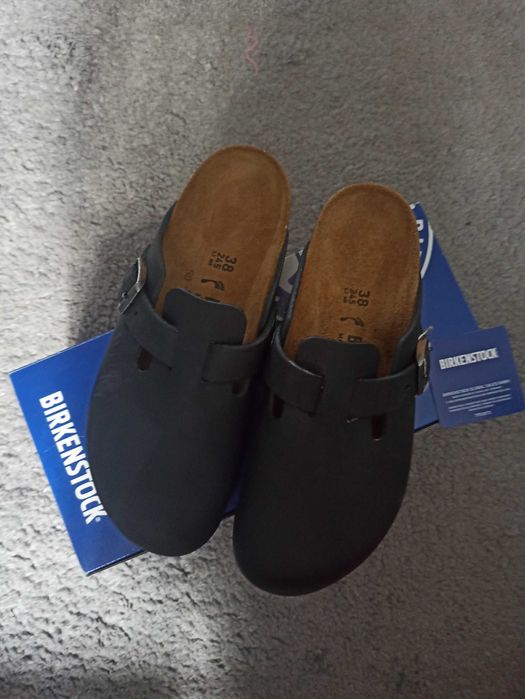 Nowe z metką skórzane klapki Birkenstock Boston r. 38