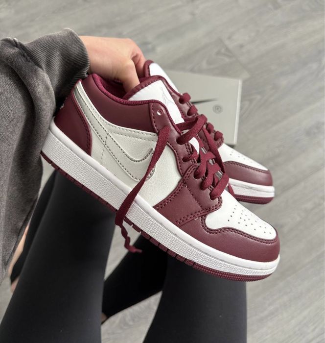 37-40 р кросівки Nike Air Jordan 1 Low Bordo Silver
